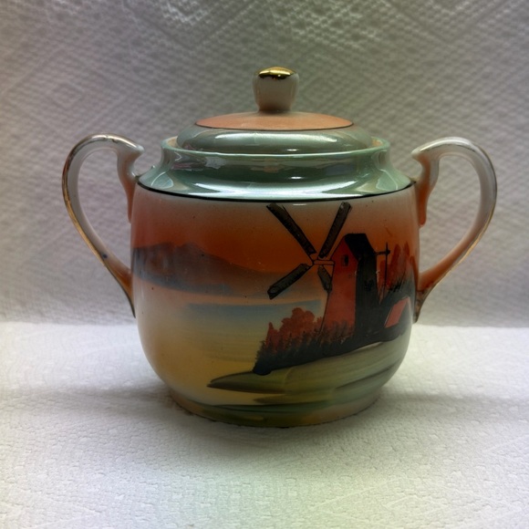 Noritake Ceramic Teapot - Orange, Green, Cream - Picture 1 of 10